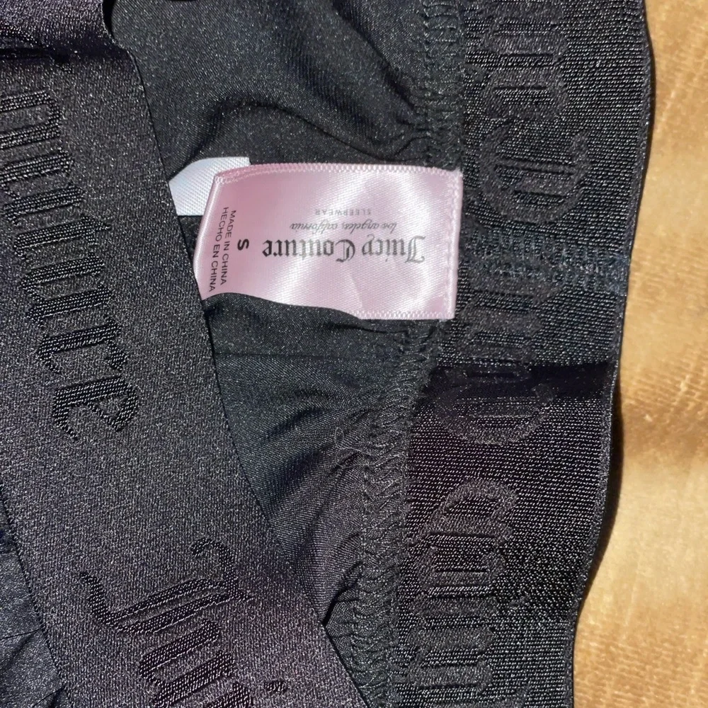 Juicy Couture Black Rhinestone Booty Silk Sleep Shorts Women’s Boxers Night Punk - Picture 3 of 5